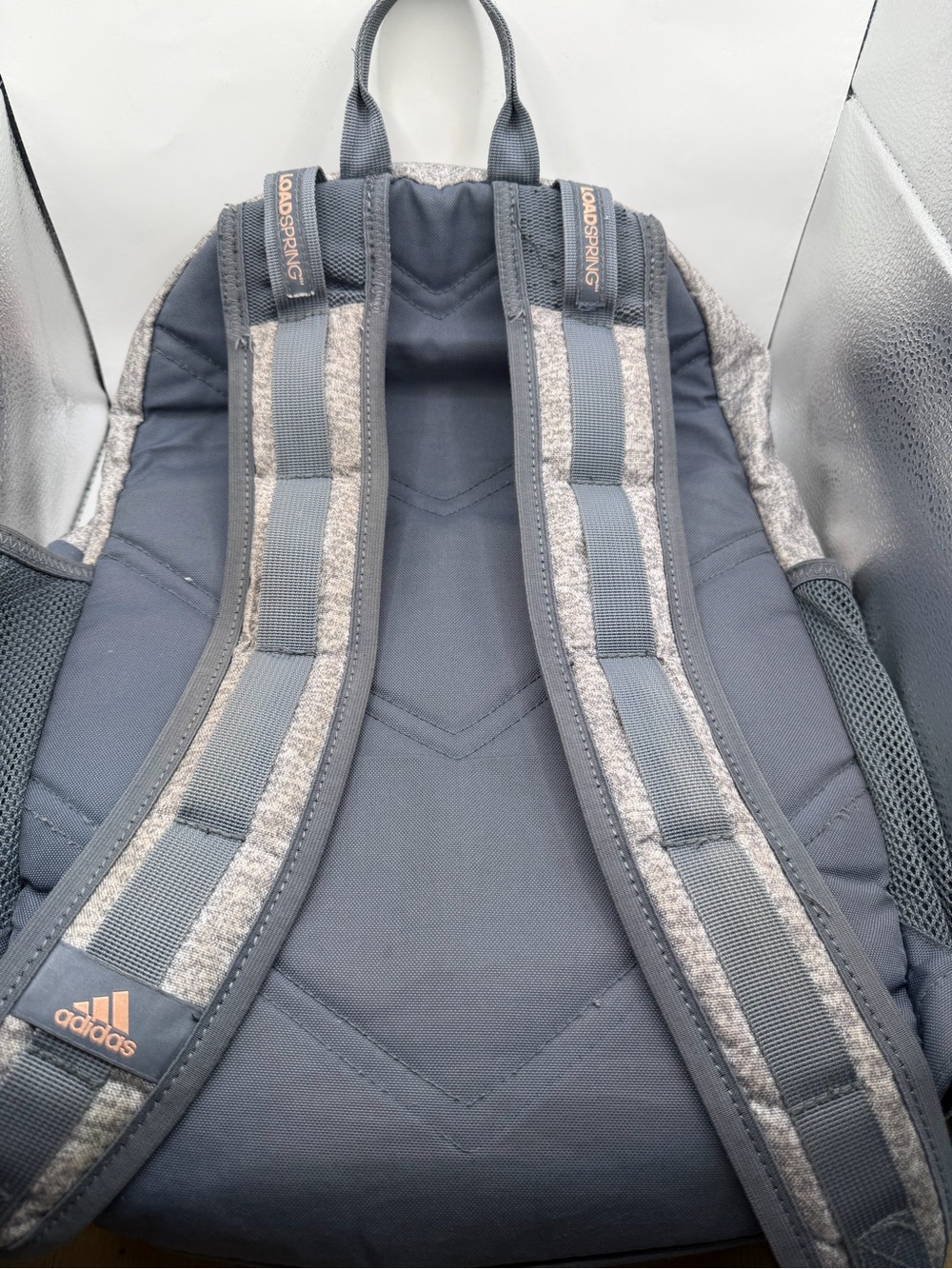 Adidas LoadSpring Gray Heather Backpack Rose Gold School Travel Bag - Picture 6 of 9